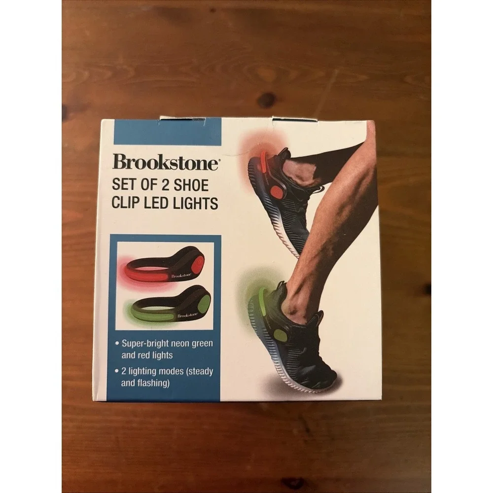 Brookstone Set Of 2 Shoe Clip‎ LED Lights Green And Red New In Box